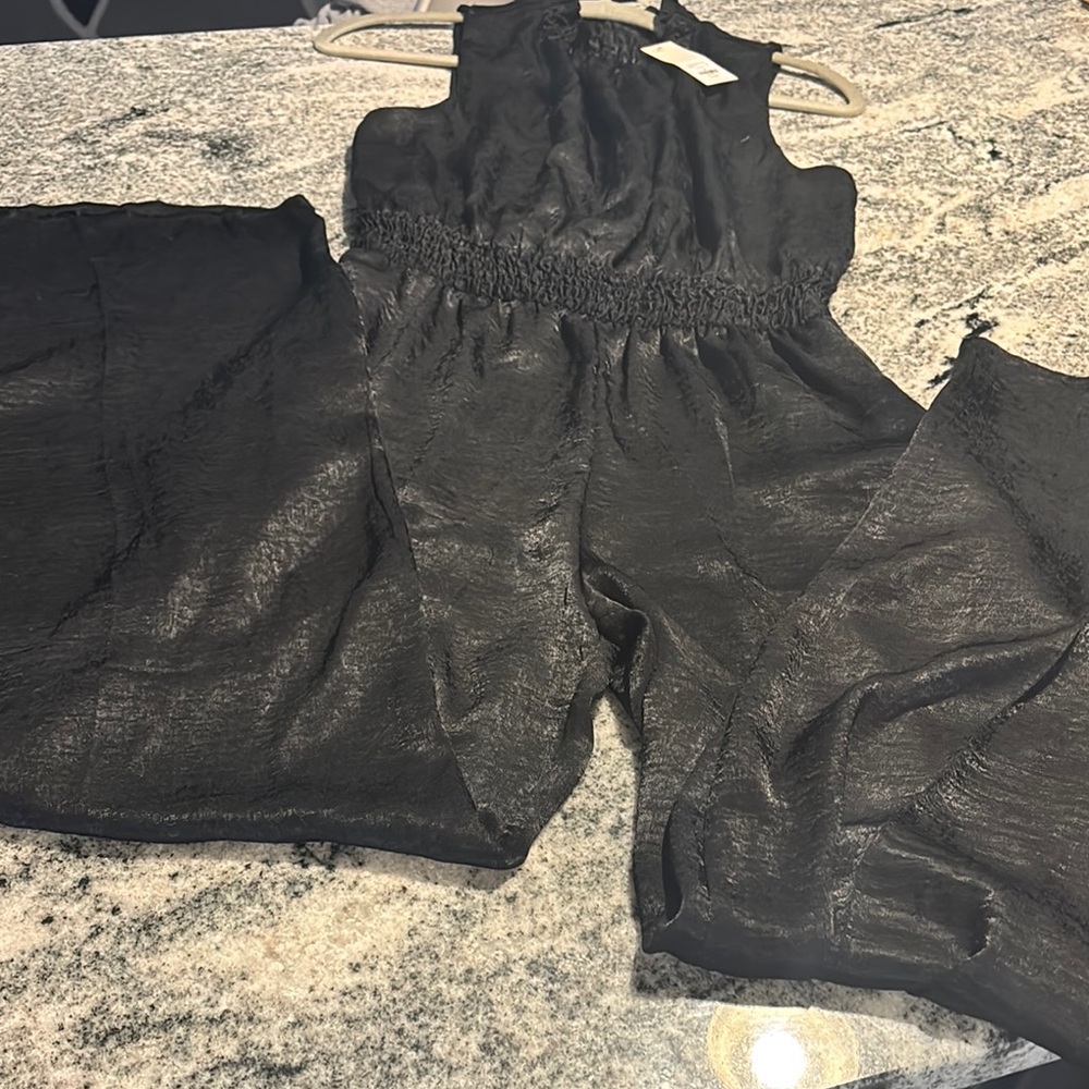 Francesca's Collections sleeveless Shimmering Black Jumpsuit